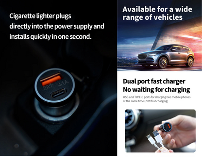 TrackCharge Duo - Smart Car Charger & Apple Certified Anti-Loss Device