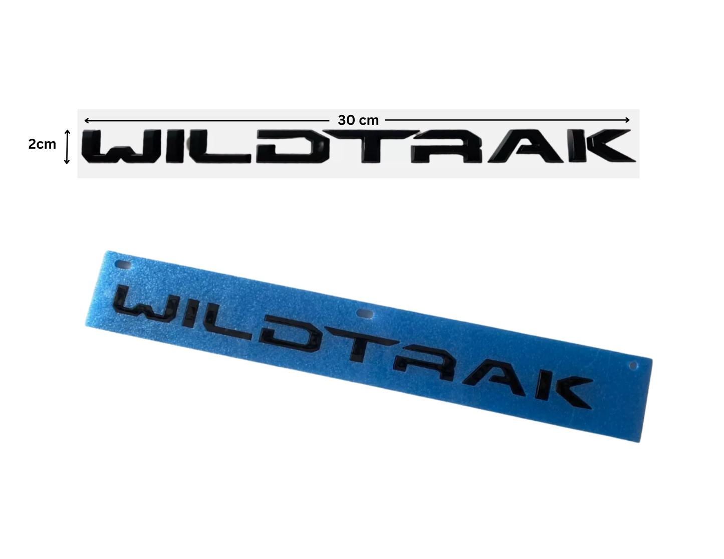 INSIGNIA 3D REAL PARA PORTON TRASERO DE FORD NEXT GEN - “WILDTRAK” - Negro brillante