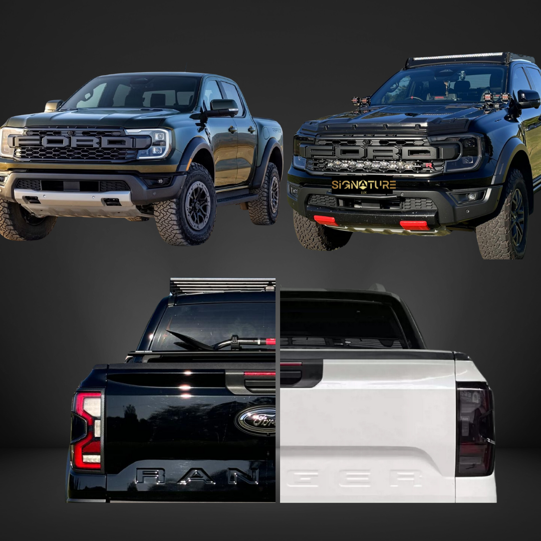 "Smoked" Headlight and Tail Light Trim Package - Ford Ranger and Raptor 2022-2025