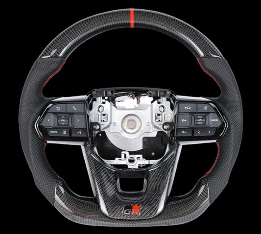 TOYOTA LC 300 200 Prado Hilux GR (09-24) Carbon Fiber + Leather Steering Wheel