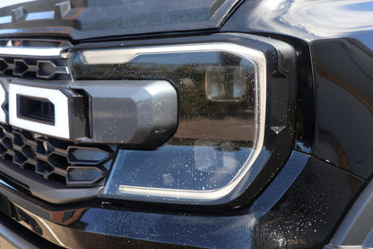 Matte Black Headlight & Tail Light Sleek Thin Trim for Ford Ranger Sport Wildtrak Everest and Raptor  (2022+)