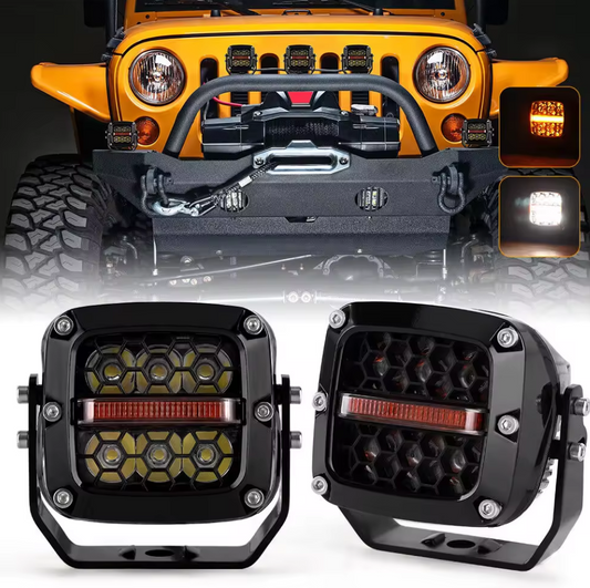 Honeycomb Dual Color LED Work Lights (1 pair, Universal Fitment)